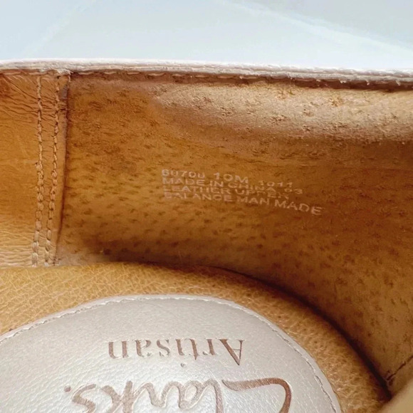 Clarks Women's Aldea Palm Champagne Leather Flower Ballet Flats Size 10 - Picture 6 of 11